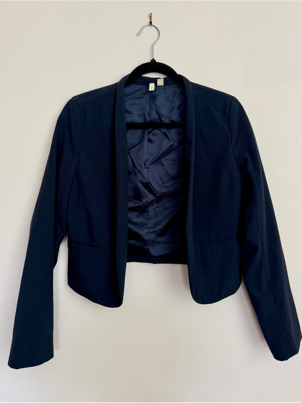 Frenchi Navy Cropped Blazer Jacket Size M Nordstrom Y2K